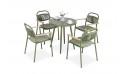 طقم طعام خارجي - لون أخضر  4 مقاعد