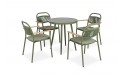 طقم طعام خارجي - لون أخضر  4 مقاعد