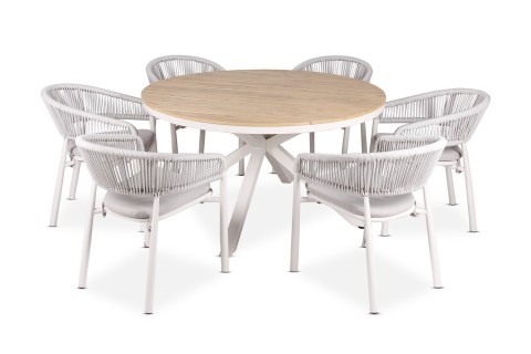 طقم طاولة طعام خارجية - 6 مقاعد