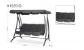  ارجوحة للحديقة ألومنيوم 3 مقاعد مع مظلة - لون رمادي