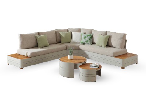 كابريول- جلسة زاوية الخارجية مع طاولة وسط - 5 أشخاص 