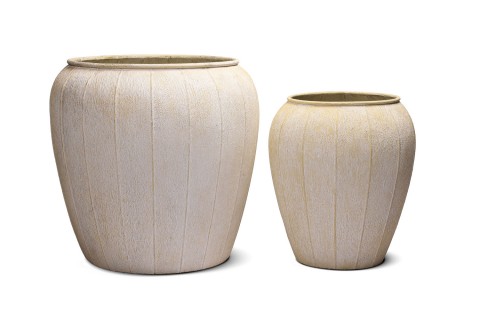 حوض معدني لون كريمي مخططة