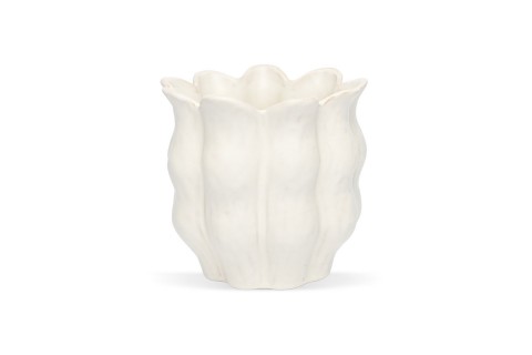 حوض سيراميك أبيض بتصميم التوليب