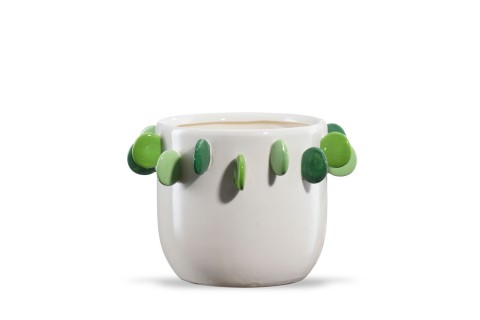 حوض ديكور خزفي بتصميم براعم وأقراص ملونة