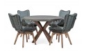 طقم طاولة طعام نيوبورت مع كراسي إيفيتا - 4 مقاعد