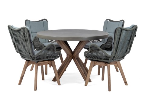 طقم طاولة طعام نيوبورت مع كراسي إيفيتا - 4 مقاعد