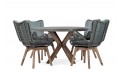 طقم طاولة طعام نيوبورت مع كراسي إيفيتا - 4 مقاعد