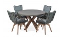 طقم طاولة طعام نيوبورت مع كراسي إيفيتا - 4 مقاعد