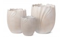 Fiber Clay Pot - White Color Tulip Petal Shape