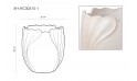 Fiber Clay Pot - White Color Tulip Petal Shape