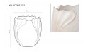 Fiber Clay Pot - White Color Tulip Petal Shape