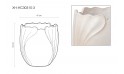 Fiber Clay Pot - White Color Tulip Petal Shape