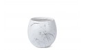 Fiber Clay Pot - White Marble Design