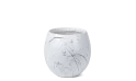 Fiber Clay Pot - White Marble Design