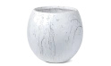 Fiber Clay Pot - White Marble Design