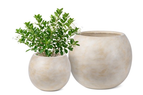  Fiber clay  Pot - Round Beige Camo Color