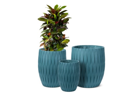  Fiber clay Pot - blue-green Color